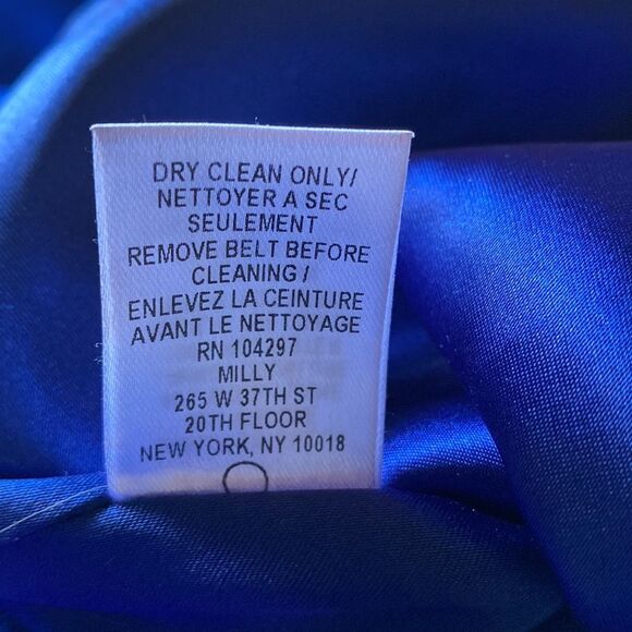 Milly Blue Sleeveless Belted Vintage Short Sleeve Career Dress 10 - Picture 7 of 8